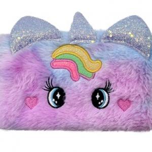 Customizable Cute Unicorn Makeup Bag for Travel and Daily Use Soft Plush Material Zipper Closure Free Sample Available