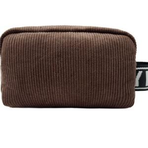 Customized Professional Corduroy Women Cosmetic Bags Large Capacity Makeup Bag