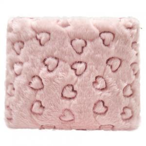 New Pink Plush Heart Women Makeup Bag Portable Large Capacity Cosmetic Bag
