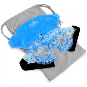 Reusable gel beads cooling eye mask for traveling