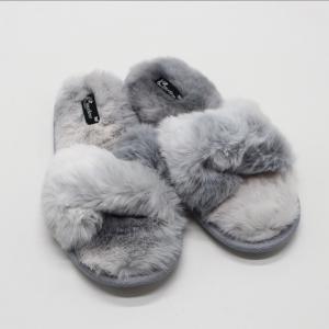 Soft House Slippers Plush Furry Warm Cozy Open Toe Fluffy Home Shoes 