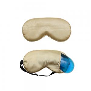 Traveling eye mask with gel ice pack inside
