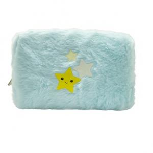 Velvet Candy Color Soft Women Lady Plush Towel Cloth Toiletry Pouch Makeup Cosmetic Bag