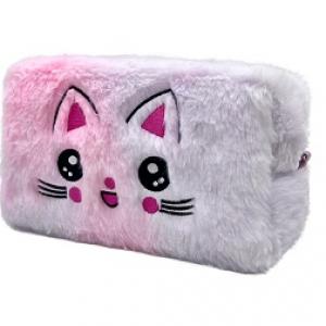 Wholesale Customizable Cat Makeup Bag Premium Soft Plush Ideal for Cosmetics Storage