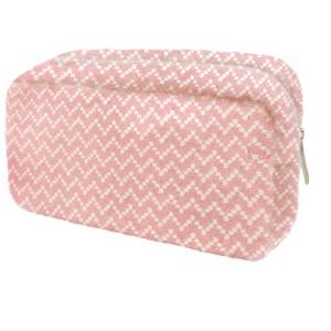 Wholesale Pinstrip Pattern Fabric Cosmetic Bag For Women Zipper Makeup Storage Pouch Bag