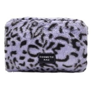 Winter Leopard Print Large Capacity Cosmetic Bag New Cute Fashion Zipper Portable Travel Storage