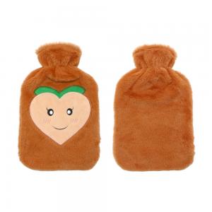 embroidery peach plush refillable hot water bottle 